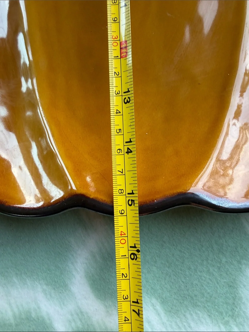 Large Target Home fall harvest Stoneware Platter in Warm Orange with bronze trim